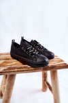 Dziecięce Skórzane Trampki BIG STAR KK374057 Czarne