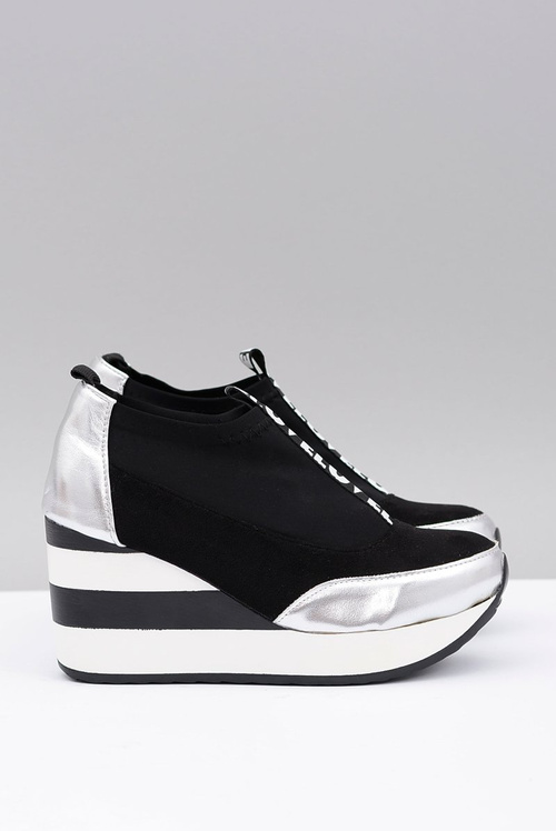 Lu Boo Czarne Sneakersy Na Koturnie Platforma Love Mitta