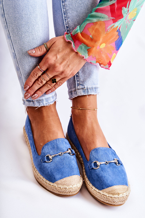 Klasyczne Wsuwane Damskie Espadryle Niebieskie Oresa