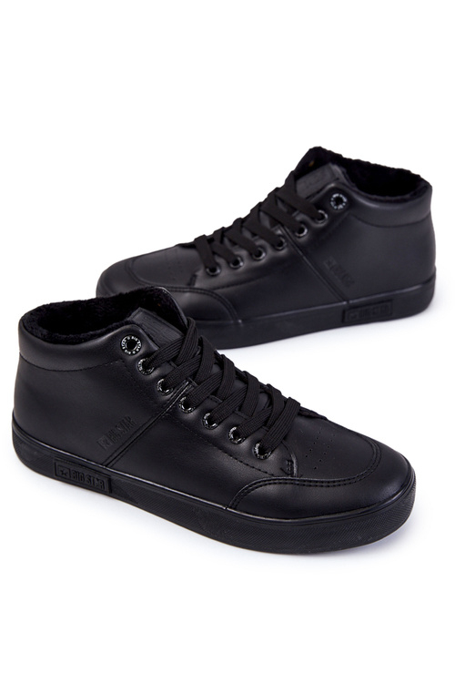 Męskie Klasyczne Skórzane Trampki Big Star KK174348 Czarne