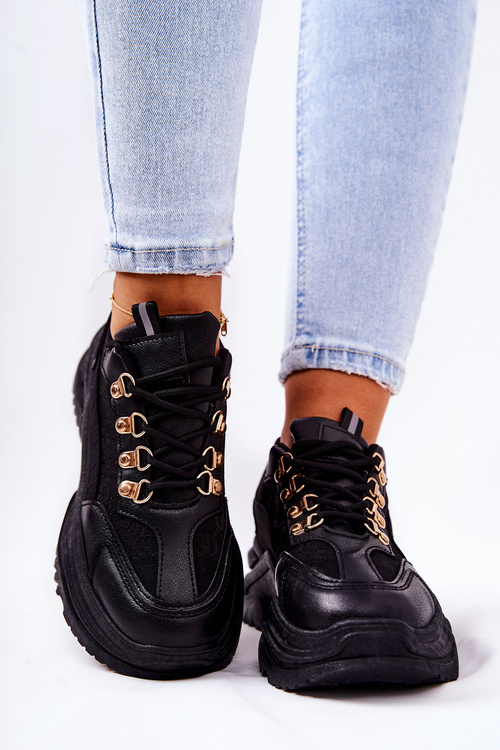 Sportowe Buty Na Platformie Czarne Flynn