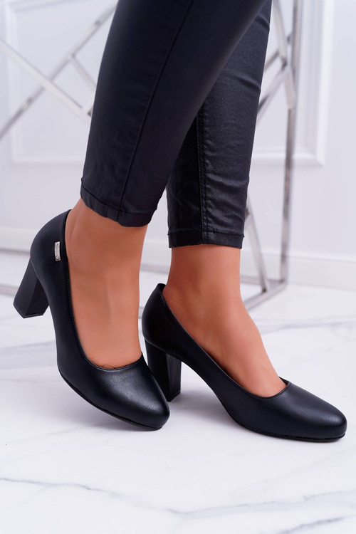 Czółenka Damskie Sergio Leone PB130 Czarne Amber