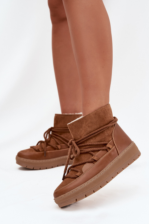 Śniegowce Damskie Z Wiązaniem Camel Rebekah