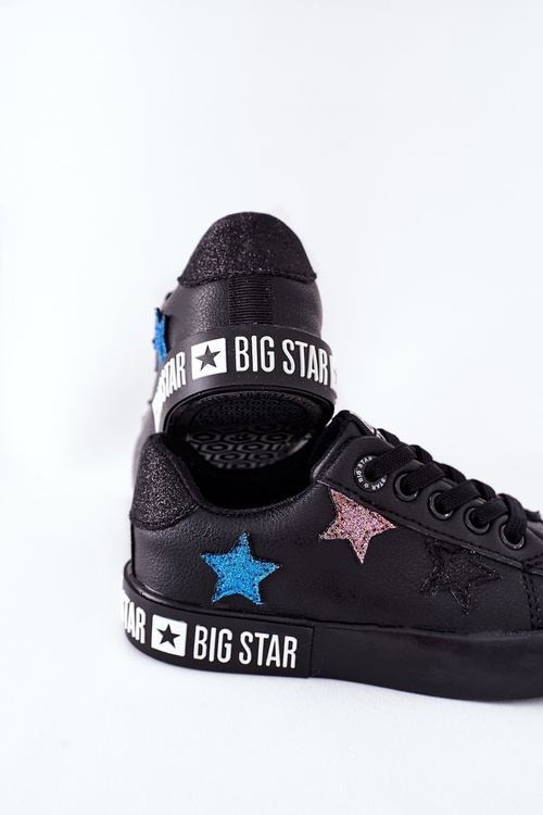 Dziecięce Skórzane Trampki BIG STAR II374031 Czarne