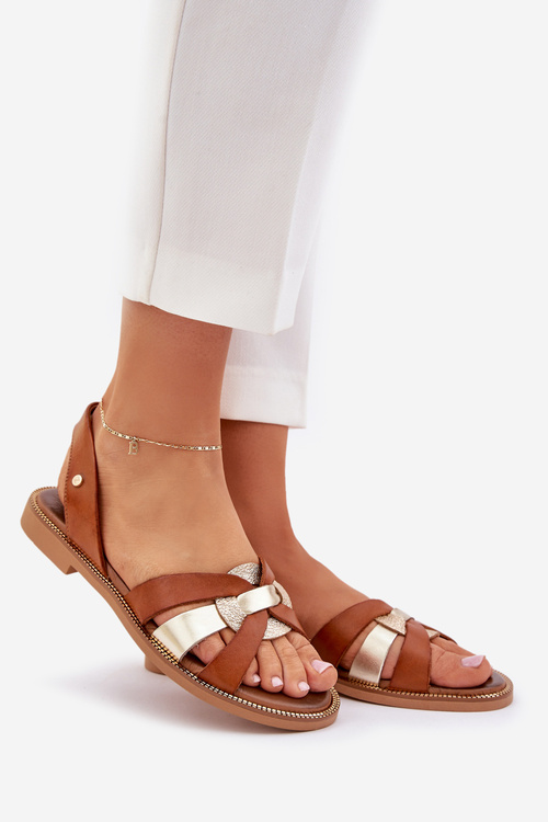 Zazoo 40382 Sandały Damskie Skórzane Brązowe