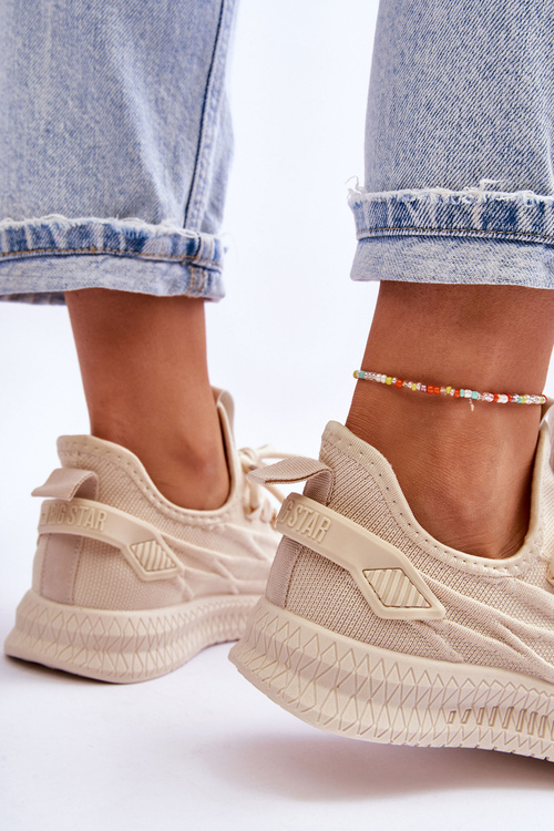 Damskie Wsuwane Sneakersy Big Star LL274714 Beżowe