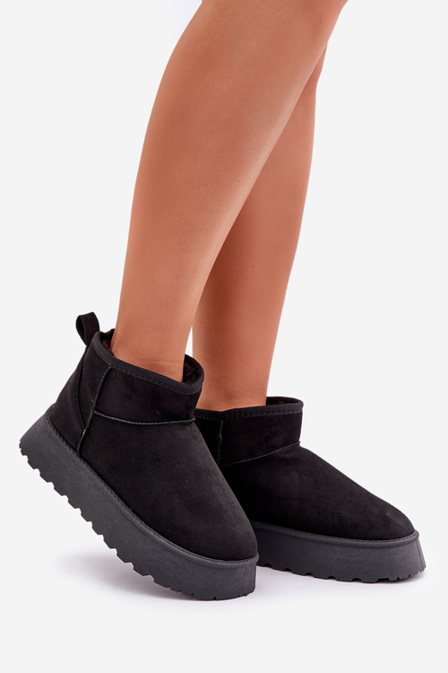 Śniegowce Na Platformie Z Eko Zamszu Czarne Vlivana