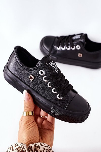 Dziecięce Skórzane Trampki BIG STAR FF374304 Czarne