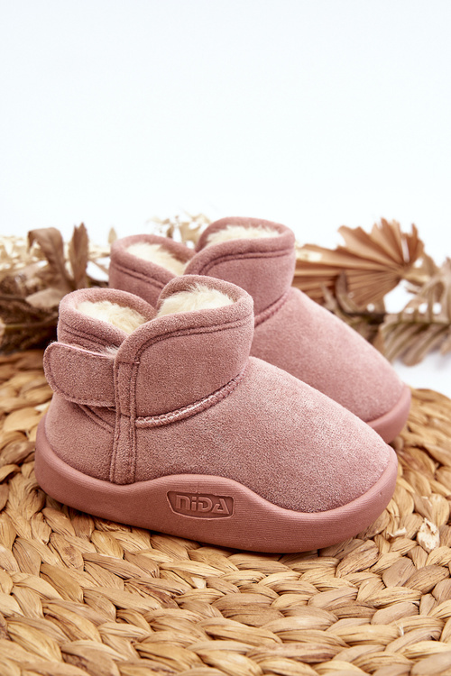 Śniegowce Dziecięce Ocieplane Futerkiem Różowe Benigna