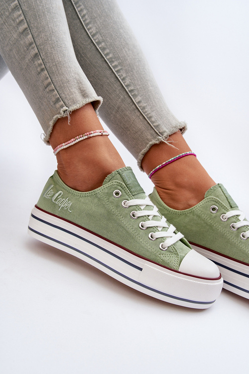 Trampki Damskie Na Grubej Podeszwie Lee Cooper LCW-24-31-2217 Zielone