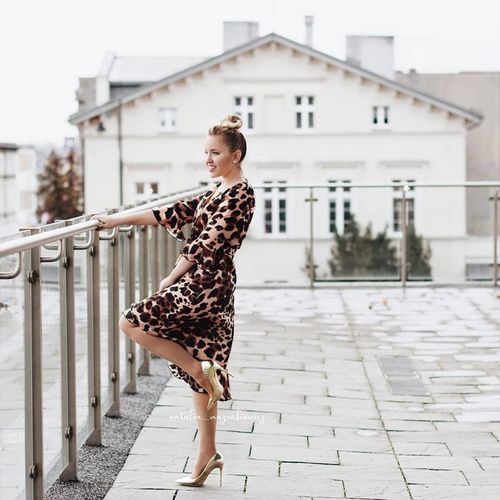 Szpilki damskie Lu Boo Skóra Węża Złote BC-791