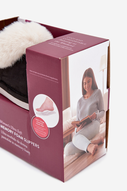 Kapcie Damskie Z Futerkiem Czarne Zanelia