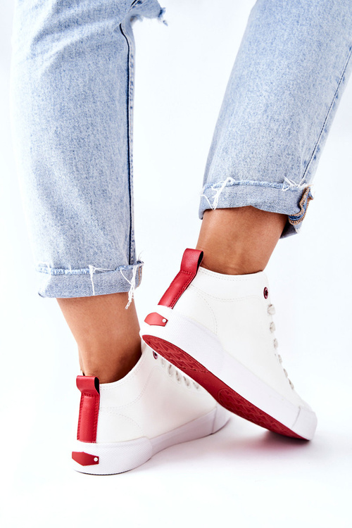 Damskie Wysokie Trampki Cross Jeans II2R4033C Białe