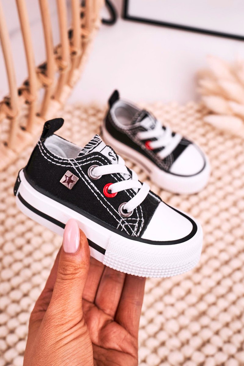 Dziecięce Klasyczne Niskie Trampki BIG STAR HH374194 Czarne