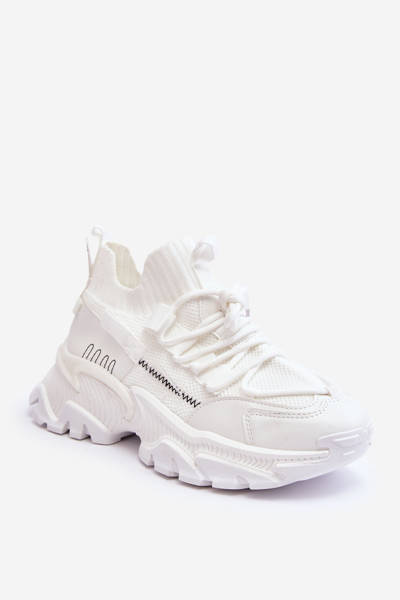 Damskie Sneakersy Skarpetkowe Wsuwane Białe Keaton
