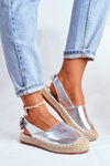 Espadryle Damskie Srebrne Kontres