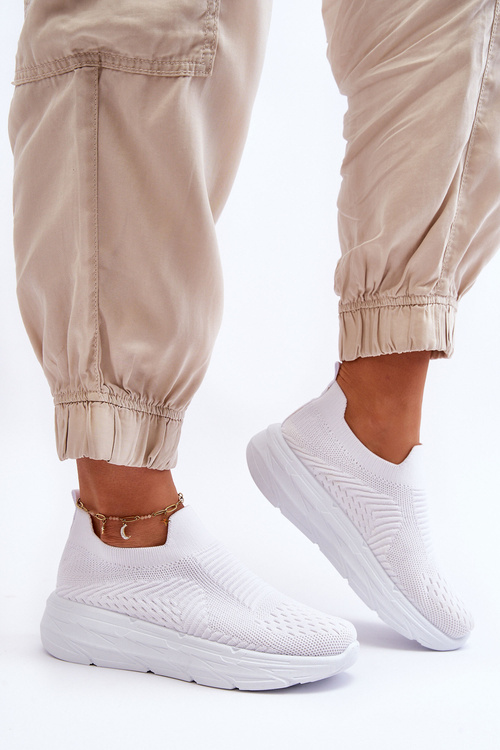 Damskie Wsuwane Buty Sportowe Białe Ferive