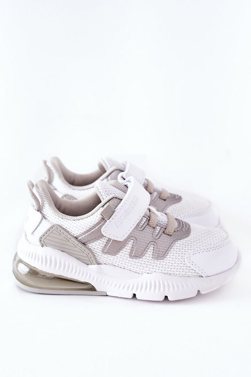 Dziecięce Sportowe Buty Na Rzep ABCKIDS Biało-Srebrne