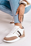 Damskie Sportowe Buty Sneakersy Białe-Khaki Lifestyle
