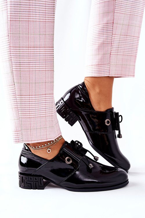 Lakierowane Półbuty Sergio Leone PB260 Czarne