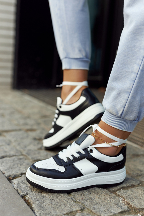 Sportowe Damskie Buty Biało-Czarne New Haven