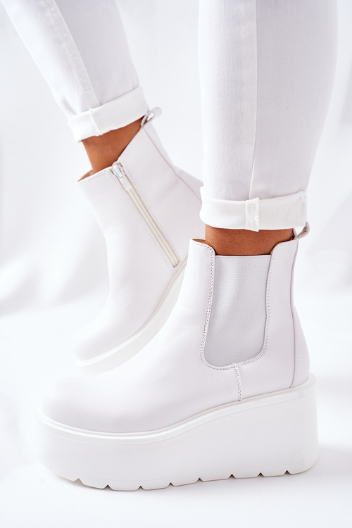 Ocieplane Botki Białe Montiano