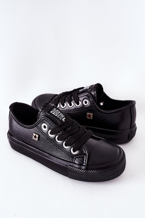 Dziecięce Skórzane Trampki BIG STAR FF374304 Czarne