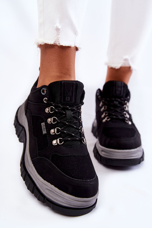 Damskie Buty Trekkingowe Trapery Memory Foam Big Star KK274364 Czarne