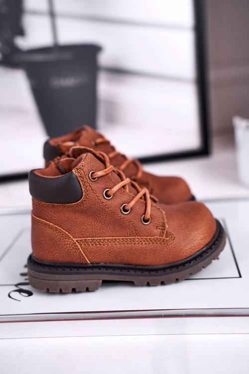 Dziecięce chłopięce trapery botki brązowe Moa