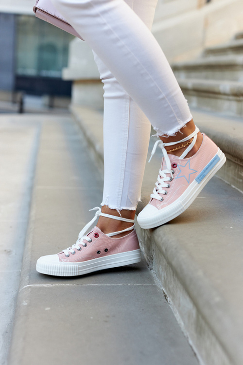 Damskie Niskie Trampki BIG STAR JJ274385 Różowe