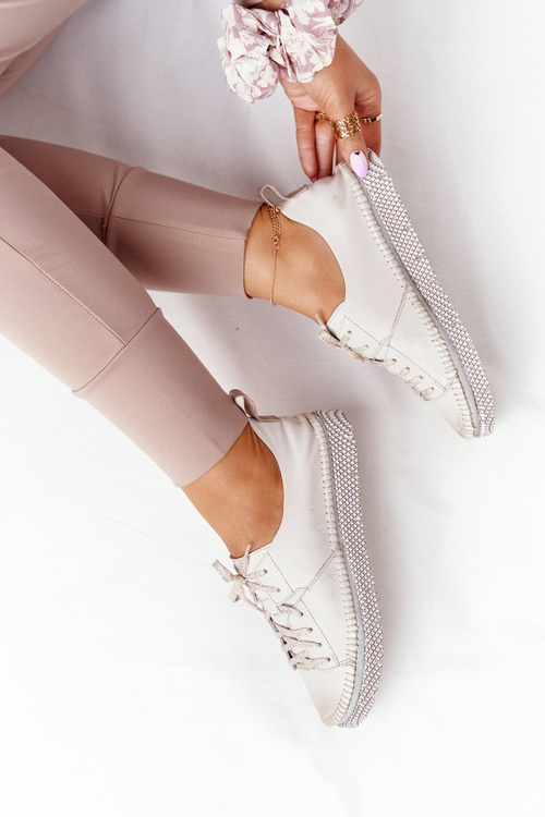 Damskie Skórzane Półbuty Maciejka 05054-25 Złote