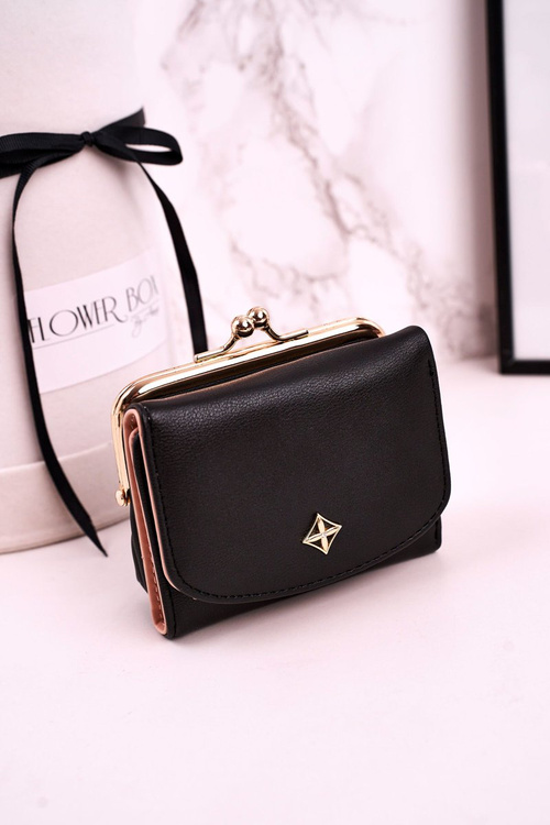 Mały Portfel Damski Zapinany Na Bigiel MILANO Czarny