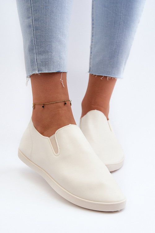 Damskie Tenisówki Trampki Slip-On Beżowe Lovinia