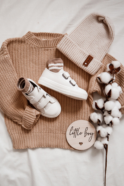 Dziecięce Skórzane Trampki Na Rzep BIG STAR KK374093 Białe