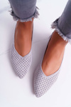 Baleriny Damskie Lu Boo Ażurowe Szare Dessert