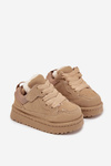 Dziecięce Sneakersy Ocieplane Futerkiem Beżowe Mireen