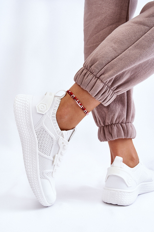 Damskie Wygodne Sneakersy Memory Foam System Big Star LL274415 Białe