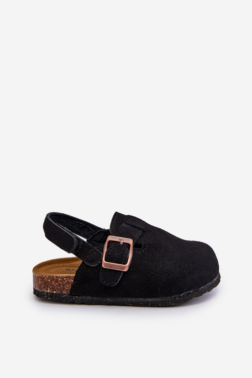 Chodaki Dziecięce Na Korkowej Platformie Czarne Vulagia