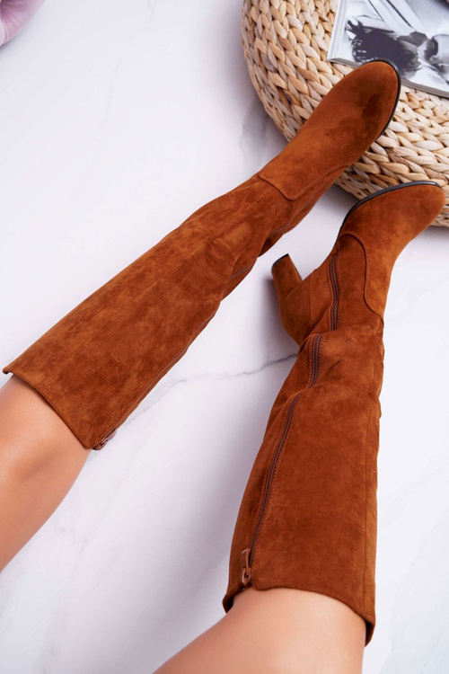 Damskie Kozaki Sergio Leone Zamszowe Camel KZ275