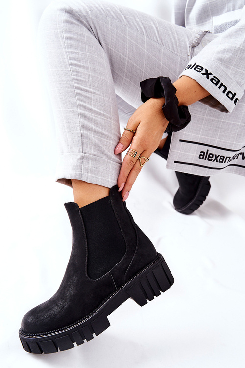 Botki Workery Trapery Ocieplane Sergio Leone TR761 Czarne