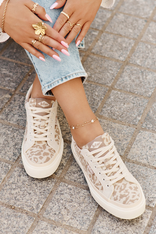 Niskie Trampki Damskie Panterka Lee Cooper LCW-25-02-3330L Beżowe