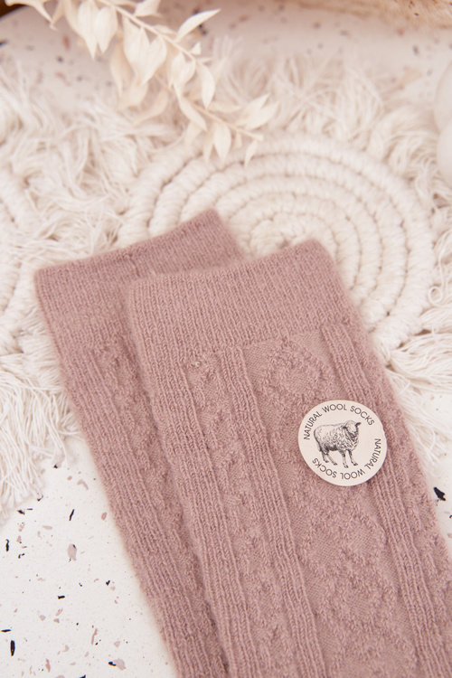 Skarpetki Damskie Wełniane Beżowe