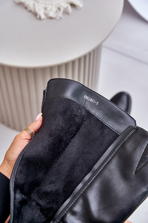 Kozaki Na Obcasie Z Eko Skóry Przed Kolano Czarne Izanae