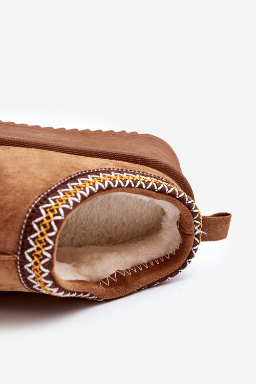 Kapcie Na Grubej Podeszwie Z Eko Zamszu Camel Sylva