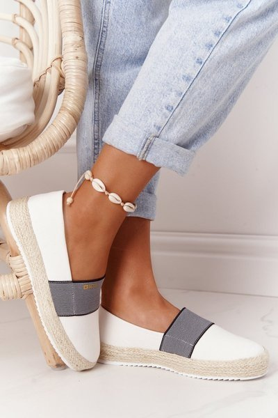 Espadryle Na Plecionej Podeszwie Big Star HH274480 Białe