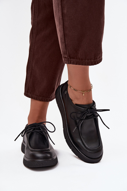 Skórzane Półbuty Damskie Maciejka K7189-01 Czarne