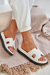 Piankowe Klapki Z Wycięciami Białe Neladith