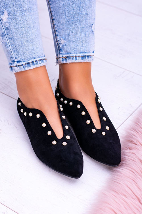 Lu Boo Czarne Półbuty Z Wycięciami Korale Merseo