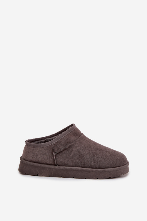 Śniegowce Damskie Ocieplane Futerkiem Ciemnoszare Serenne