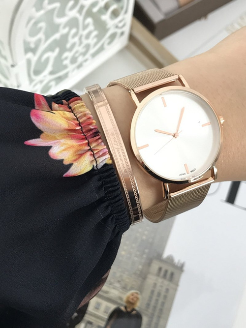 Damski Zegarek Michael John Lyssa Złota Bransoleta / Srebrna Tarcza